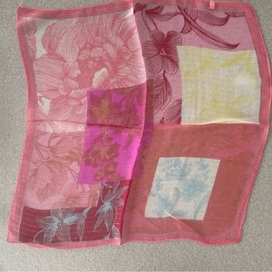 Silk Square Floral Geometric Design Scarf